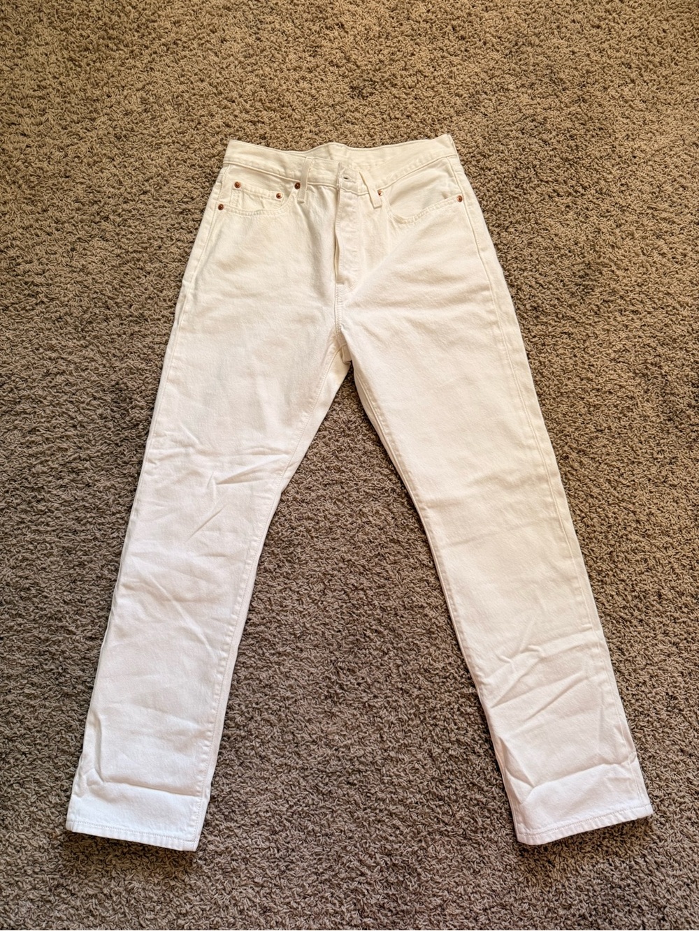 Levi's White 501 Premium Jeans
